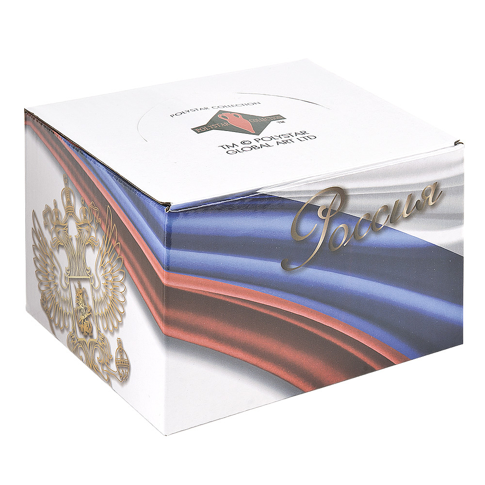 Кружка фарфоровая (с элементами золота) "Герб России" v=510мл. (подарочная упаковка)