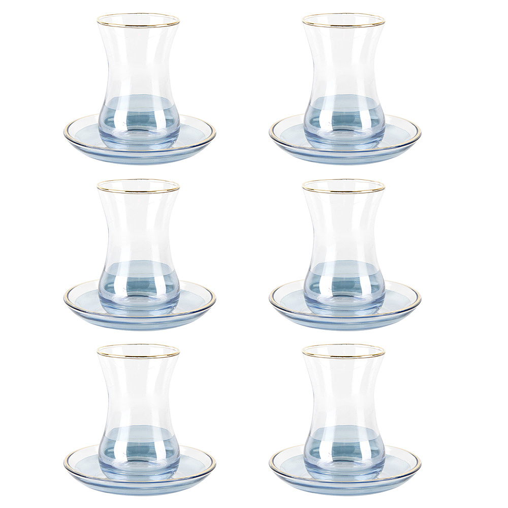 Набор восточных стаканов с блюдцами для чая 12пр. "Армуды" v=125мл.(стекло) (подарочная упаковка)