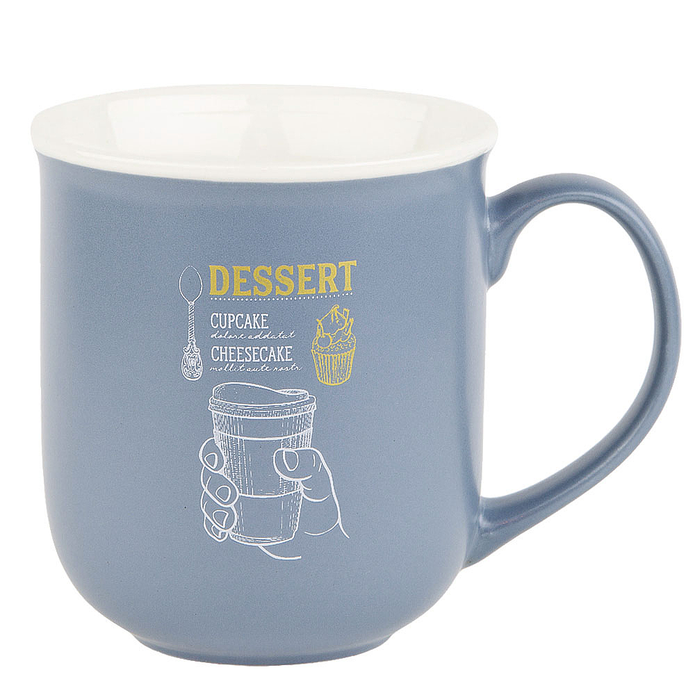 Кружка фарфоровая "Dessert with Coffee" v=380мл. (3вида) (min12) (транспортная упаковка)