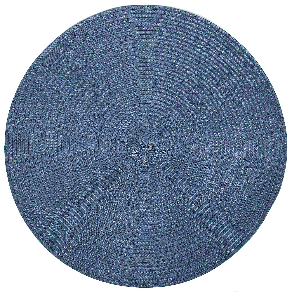 Салфетка сервировочная (плейсмат) "Сasual line" (синяя) d=38 см (min4) (упаковочный пакет)