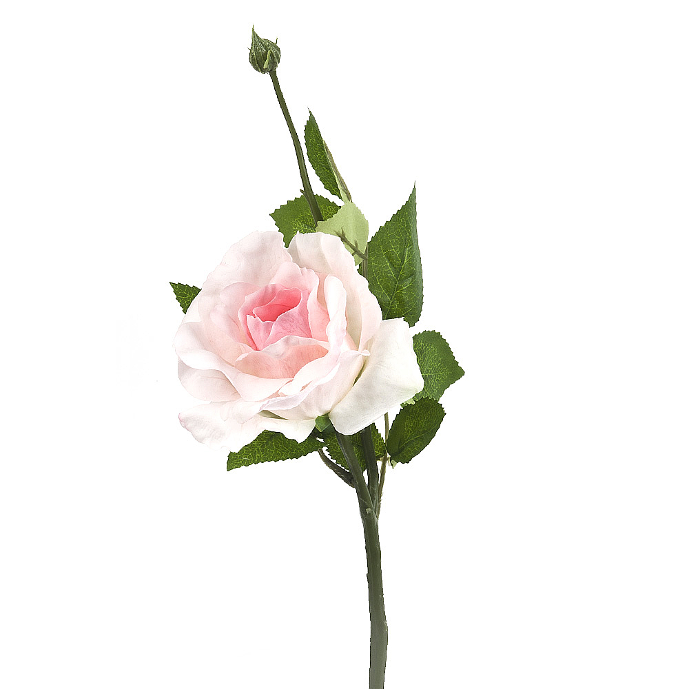 Цветок искусственный (на ножке) "Роза нежная" h=40см. (real touch) (min24) (транспортная упаковка)